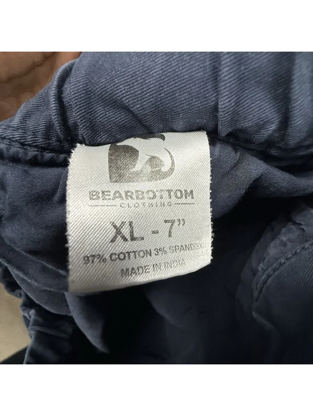 Bear Bottom Shorts Mens XL Navy Blue Elastic Waist 7